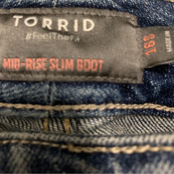 Torrid Perfect Slim Boot Classic Denim Mid-Rise Jean (16S) - Picture 6 of 8